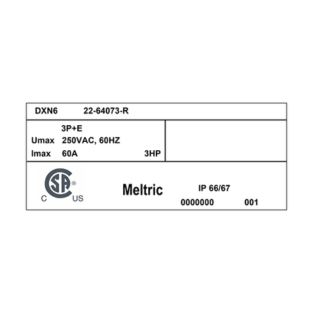 Meltric 22-64073-R RECEPTACLE NORMALLY CLOSED LID 22-64073-R